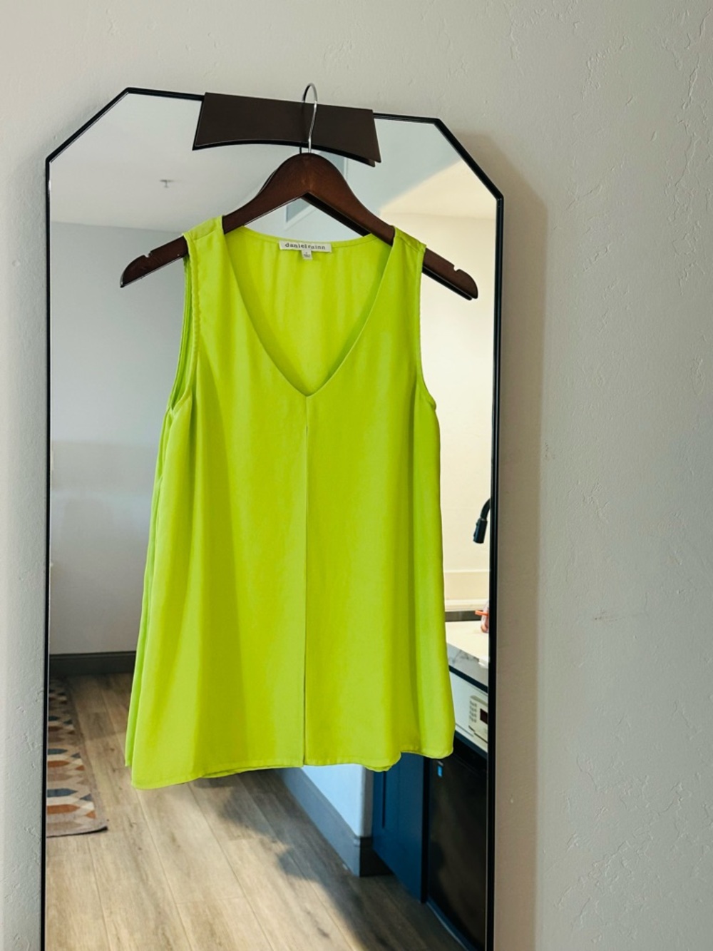 Daniel Rainn Neon Lime V-Neck Sleeveless Tank